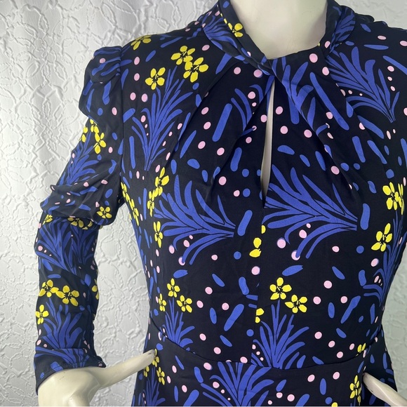 Self-Portrait wildflower jersey print open back dress - Picture 4 of 8